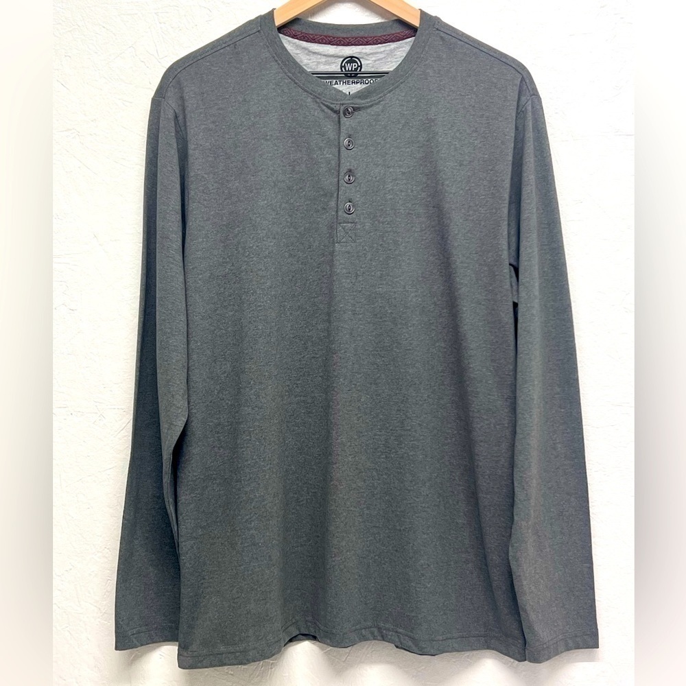 Wp Weatherproof Men's Long Sleeve Brushed 4-Button Henley Shirt - Gray - L
